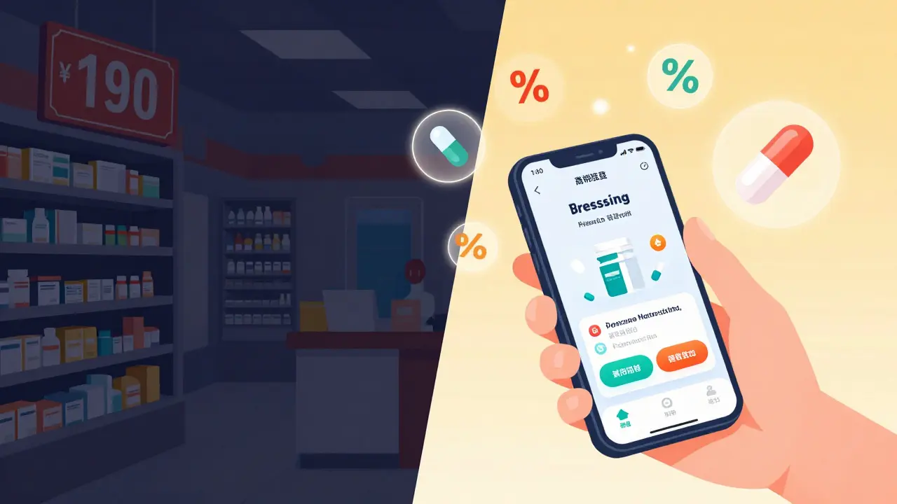 Comparison between expensive retail and cheap online pharmacy options