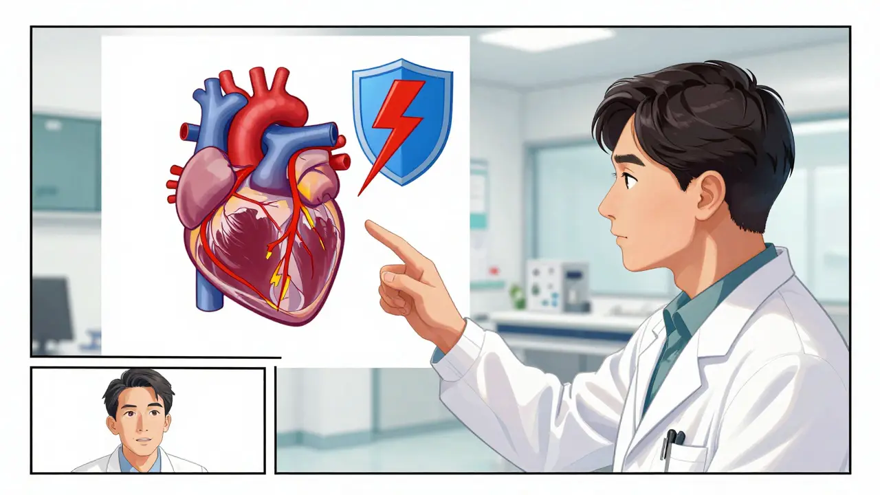 Doctor explaining heart medication effects on exercise performance