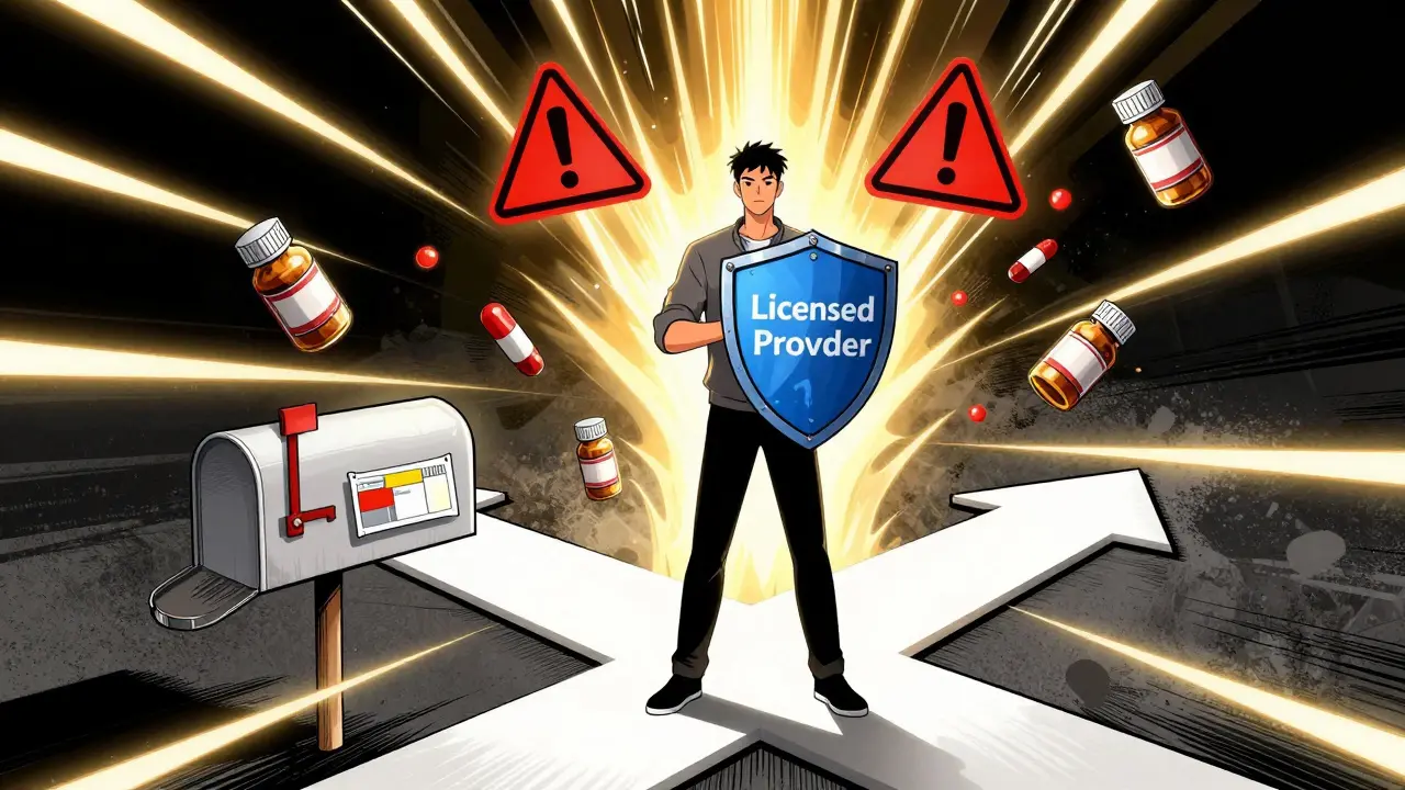 Person protected by licensed provider shield against fake meds