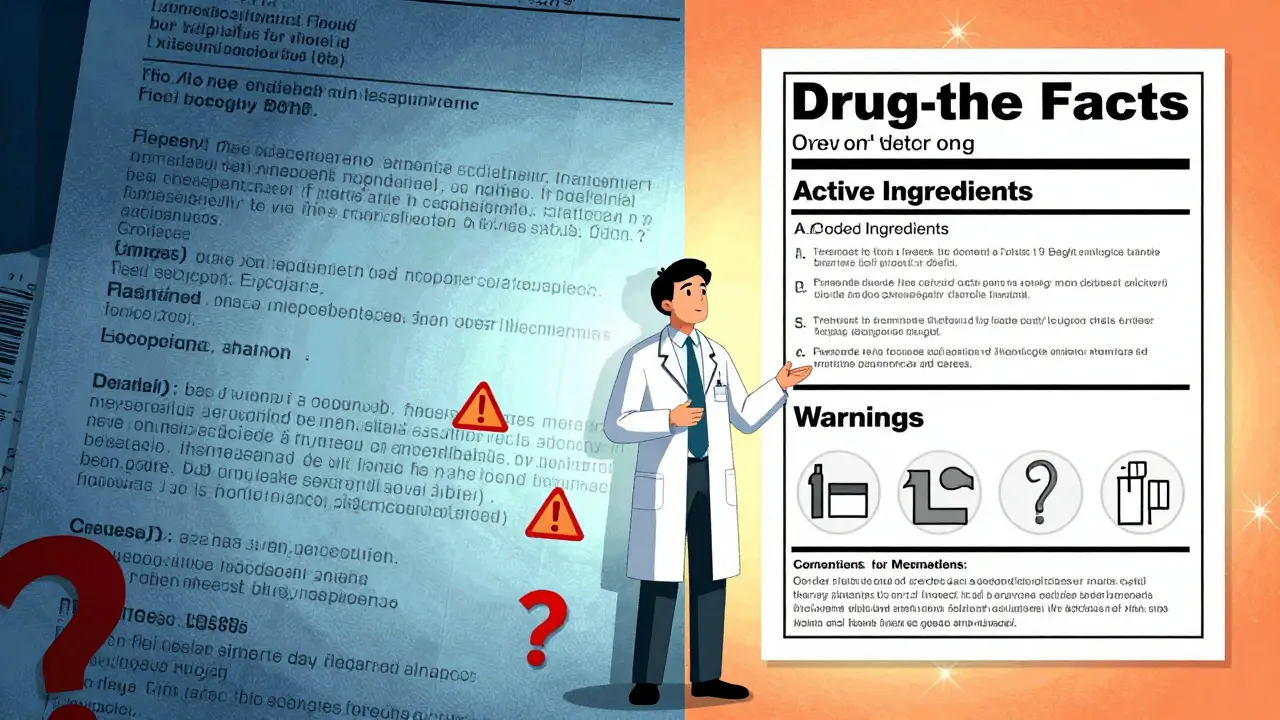 Comparison of complex prescription vs simple OTC labels