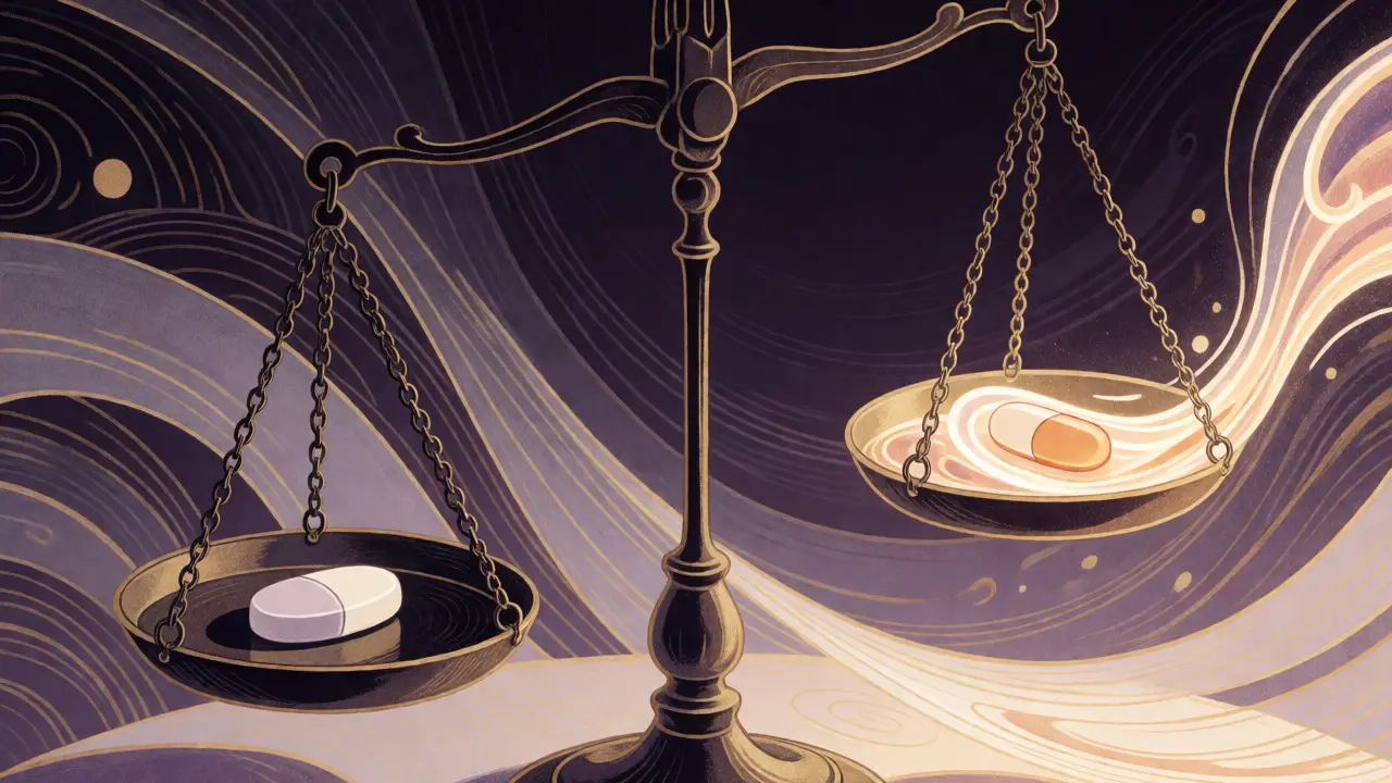 Artistic depiction of balance and safety margins for narrow therapeutic index drugs